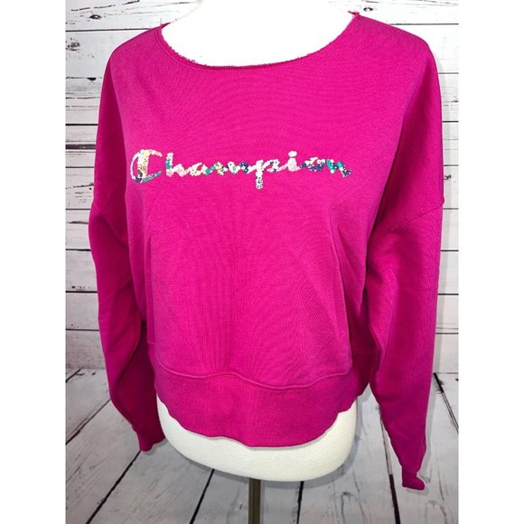 NWOT‎ Champion Crop French Terry Sweatshirt Small Long sleeve pullover Floral - Picture 1 of 10